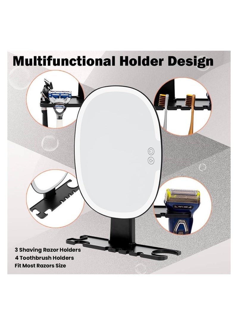 Fogless Shower Mirror with Light for Shaving & Makeup, AZONEE Dimmable 3 Colors Anti-Fog Bathroom Mirror with Razor Holder - Image 5