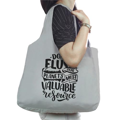 IVILLAGE Unisex Foldable Reusable Hand Bags for Shopping & Daily Essentials | Stylish Designer Tote & Shopper Bag | Compact, Lightweight, & Eco-Friendly Handbag with 12Kg Capacity - Grey - Image 3