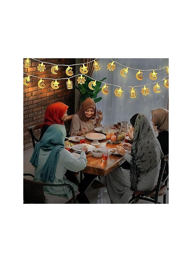 The Bros Ramadan LED Light Star Moon String Lights Ramadan Decorations Eid Mubarak Lights 20LED 3M Led Decor Lights Lantern for Home Outdoor Garden Wedding Birthday Party - Image 3