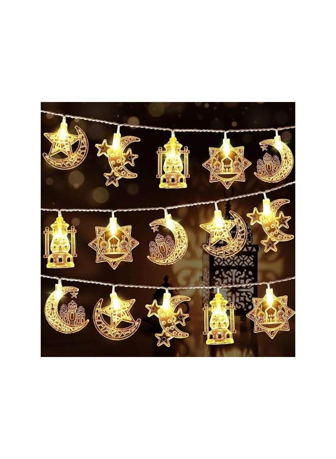 The Bros Ramadan LED Light Star Moon String Lights Ramadan Decorations Eid Mubarak Lights 20LED 3M Led Decor Lights Lantern for Home Outdoor Garden Wedding Birthday Party - Image 2