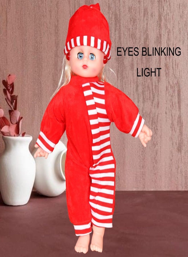 BUKILY Soft Baby Doll, 12 Inch Plush Toy with Striped Outfit and Matching Cap, Educational Play Doll for Kids (Pink) - Image 4