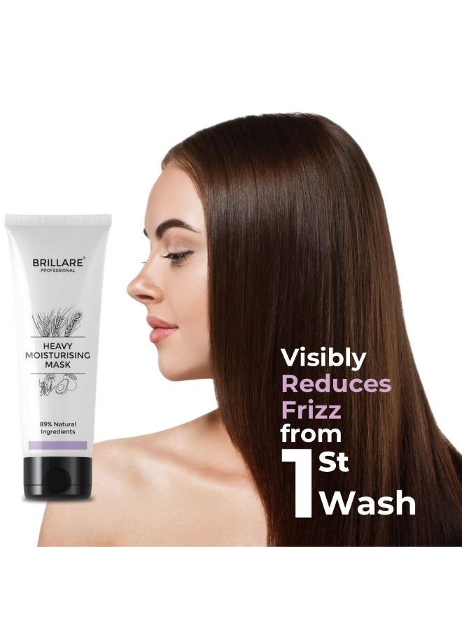 BRILLARE Professional Heavy Moisturising Mask | Repairs Dry & Damaged Hair | Combats Frizz & Scalp Dryness | Makes hair Smooth & Manageable | For Men & Women (125 g)  - Image 2