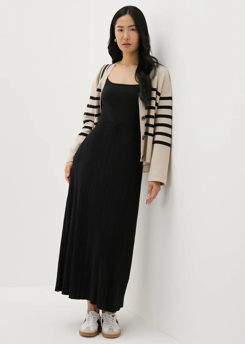 Matalan Et Vous Black Plisse Midaxi Skirt