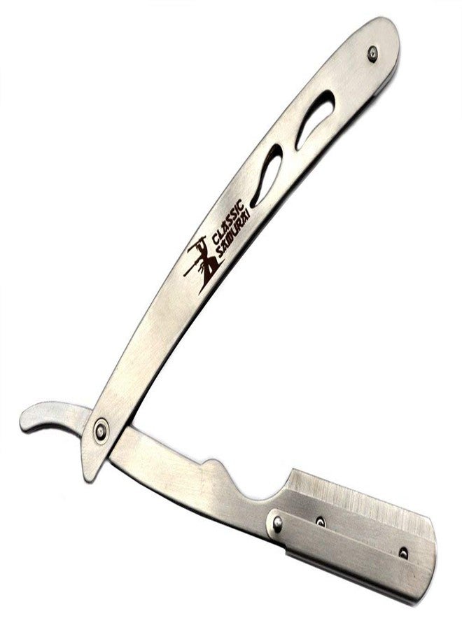 Classic Samurai CS-102 Stainless Steel Professional Barber Straight Edge Razor with 100 Count Treet Platinum Single Edge Razor Blades - Image 2