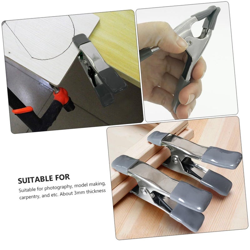 6 Pack 4 Inch Heavy Duty Iron Spring Clamp for Photography Canvas Muslin Background Support - Image 4
