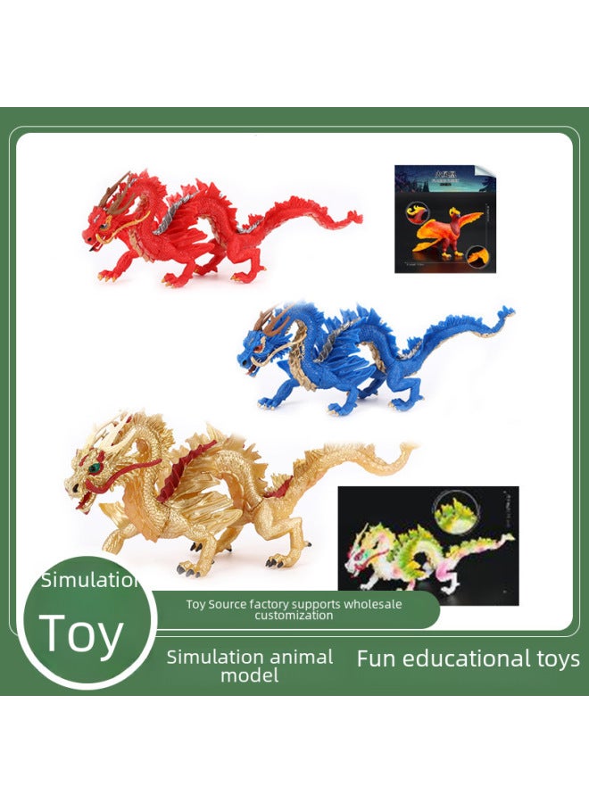 Eastern Mythology Animal Model Five-Clawed Divine Dragon And Fire Phoenix Toys Children's National Style Ethnic Spirit Beast Toys-Color:Super Red Dragon - Image 2