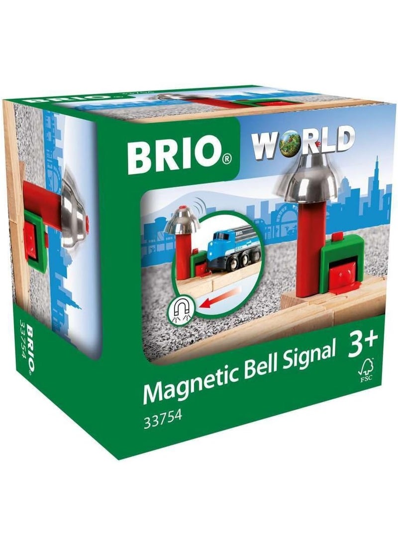 Brio Brio Magnetic Bell Signal, Green - Accessory for Toy Train Sets, Ages 3 and Up  - Image 1