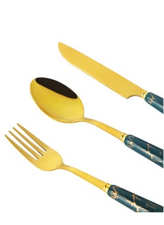 Sunhome 24-piece Stainless Steel Cutlery Fork,Knife And Spoon Set With Stand Green 13x14.5cm  - Image 5