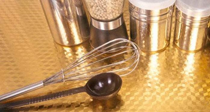 Ad Fresh 2 m Aluminium Foil Stickers, Oil Proof, Kitchen Backsplash Wallpaper Self-Adhesive Wall Sticker (Golden, 60 cm x 300 cm (3 Meter)) - Image 2