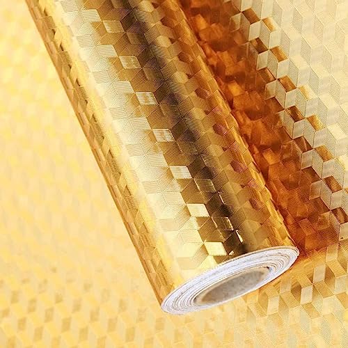 Ad Fresh 2 m Aluminium Foil Stickers, Oil Proof, Kitchen Backsplash Wallpaper Self-Adhesive Wall Sticker (Golden, 60 cm x 300 cm (3 Meter)) - Image 1