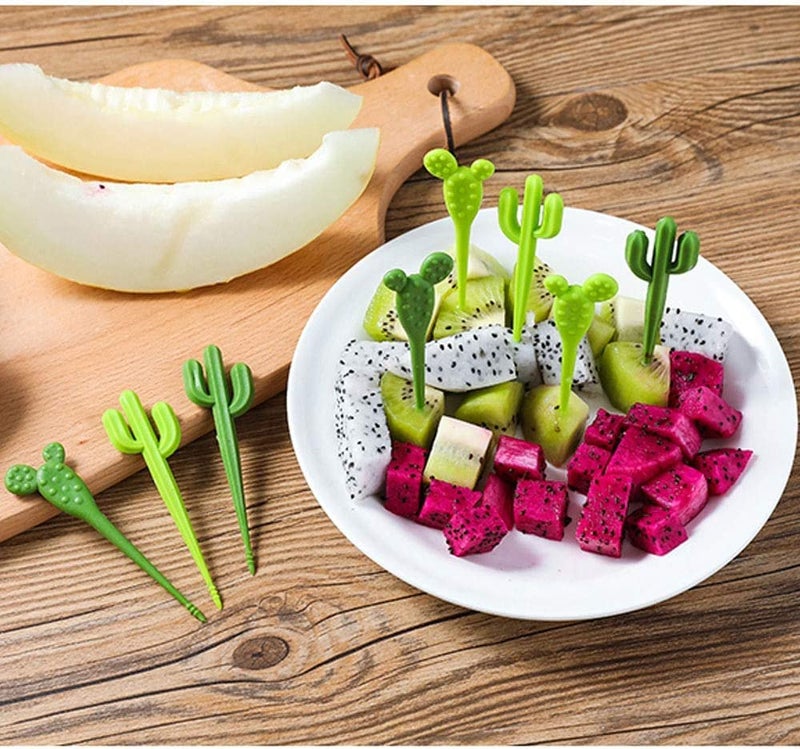 Street27® 10Pcs Cute Animal Bento Forks - Dessert & Cake Forks (6pcs Cactus) - Image 3