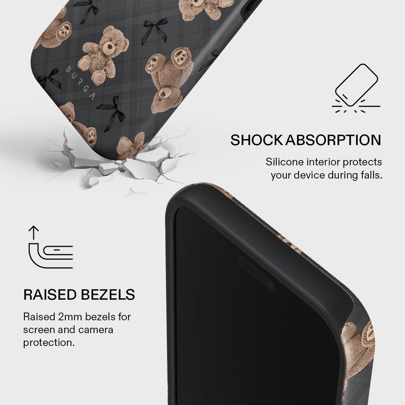 BURGA iPhone 17 Pro Max BFF Teddy Premium Case Compatible with Hybrid Dual-Layer Hard Shell + Silicone Protection - Scratch-Resistant Shockproof Mobile Cover - Image 4