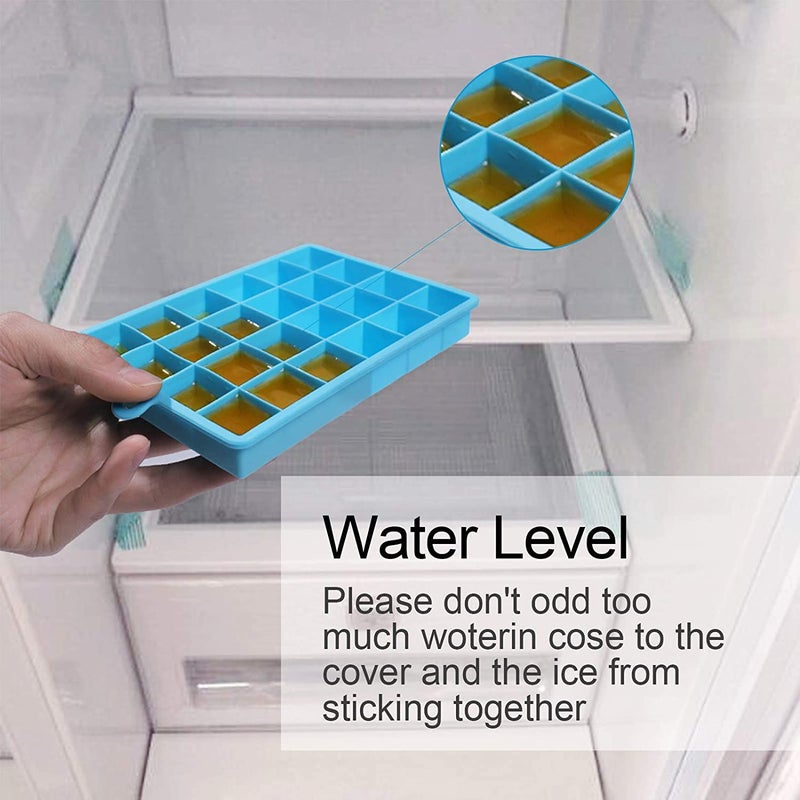 MoldBerry Silicon Ice Cube Square Shape Tray Flexible Perfect 24 Cavity Ice Cube Trays for Freezer Ice Cube MoldMoulds for Beer Whiskey Cocktail Bar Chocolate Ice Maker Pack of 1 Multi Color - Image 5