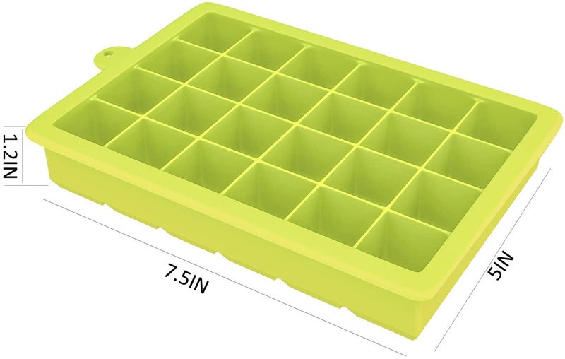 MoldBerry Silicon Ice Cube Square Shape Tray Flexible Perfect 24 Cavity Ice Cube Trays for Freezer Ice Cube MoldMoulds for Beer Whiskey Cocktail Bar Chocolate Ice Maker Pack of 1 Multi Color - Image 2