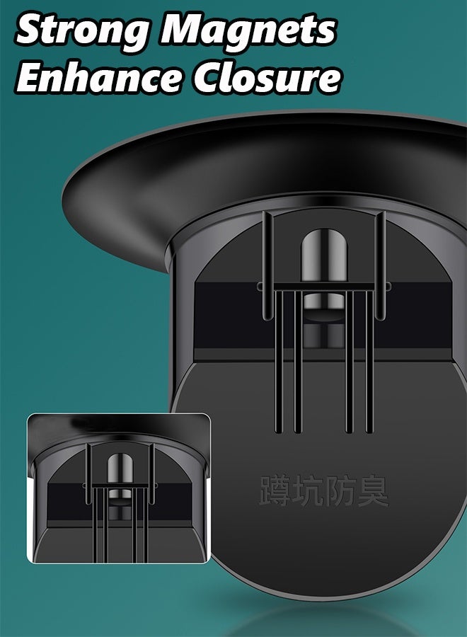 Black Anti-Odor Floor Drain Cover, Anti-Clogging Backflow Preventer, Deodorant Drain Stopper for Bathroom Sink Replacement - Image 5
