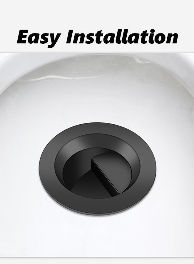 Black Anti-Odor Floor Drain Cover, Anti-Clogging Backflow Preventer, Deodorant Drain Stopper for Bathroom Sink Replacement - Image 3