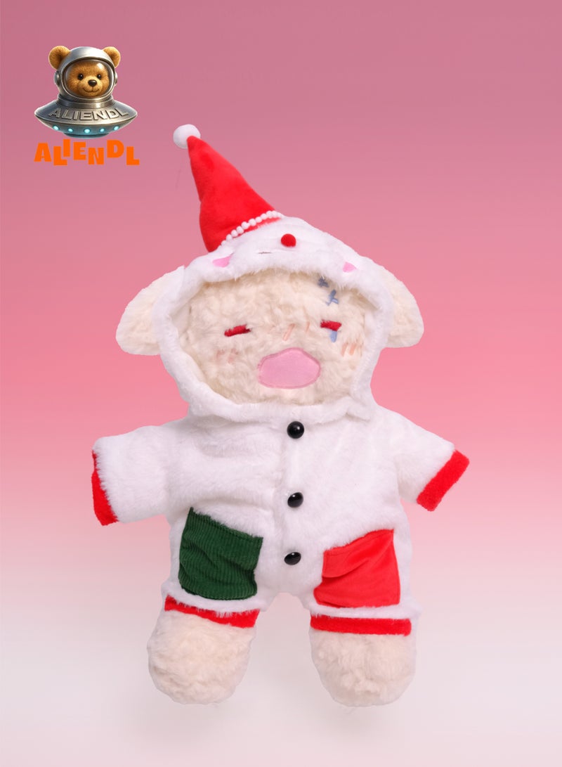 ALIENDL Drama Pup – Plush Dog Stuffed Animal Toy for Baby Kids, Soft Cute Dog Dress Doll Gift Set with Removable Clothes & Pouch, Lovely Gift for Kids, Girls, Friends & Couples - Image 2