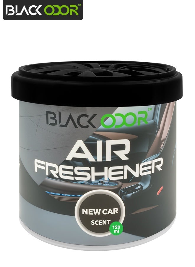 BLACK ODOR New Car Scent Air Freshener 120ml Can – Liquid Gel Type Car Perfume for Dashboard, Cup Holder or Under Seat Use – Long Lasting Odor Remover for Car, SUV, Home and Office - Image 1