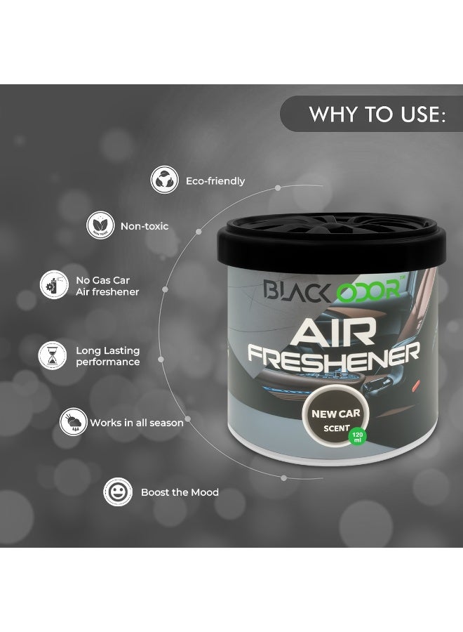 BLACK ODOR New Car Scent Air Freshener 120ml Can – Liquid Gel Type Car Perfume for Dashboard, Cup Holder or Under Seat Use – Long Lasting Odor Remover for Car, SUV, Home and Office - Image 2