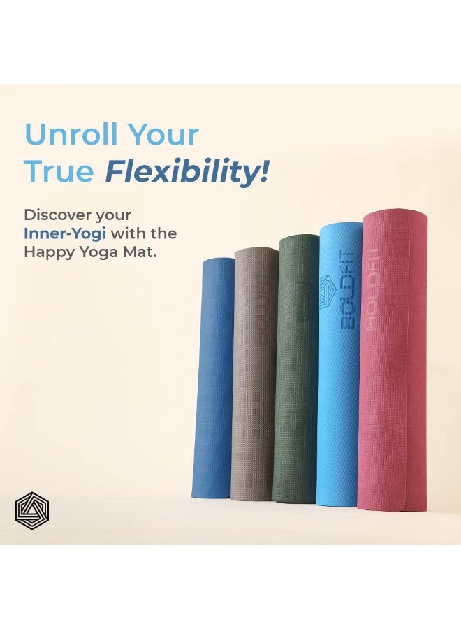 BOLDFIT حصائر اليوغا للنساء حصيرة اليوغا للرجال حصيرة التمارين الرياضية للتمارين المنزلية حصيرة الصالة الرياضية غير قابلة للانزلاق 6 مم حصيرة التمارين الرياضية حصيرة اليوغا للأطفال حصائر الصالة الرياضية للتمارين في المنزل - إيفا، أزرق - Image 4