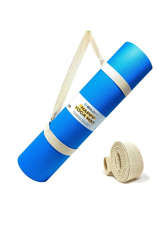 BOLDFIT حصائر اليوغا للنساء حصيرة اليوغا للرجال حصيرة التمارين الرياضية للتمارين المنزلية حصيرة الصالة الرياضية غير قابلة للانزلاق 6 مم حصيرة التمارين الرياضية حصيرة اليوغا للأطفال حصائر الصالة الرياضية للتمارين في المنزل - إيفا، أزرق - Image 1