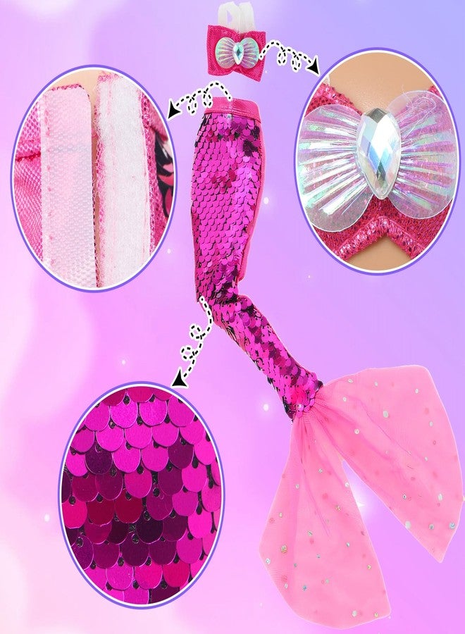 BLIJOLA Doll Clothes 5 Sets Sequins Dresses for 11.5 inch Girl Doll Including 2 Mermaid Clothes Swimwear 1 Evening Dress 2 Casual Dresses Party Outfits Fashion Show(Sequin C) - Image 2