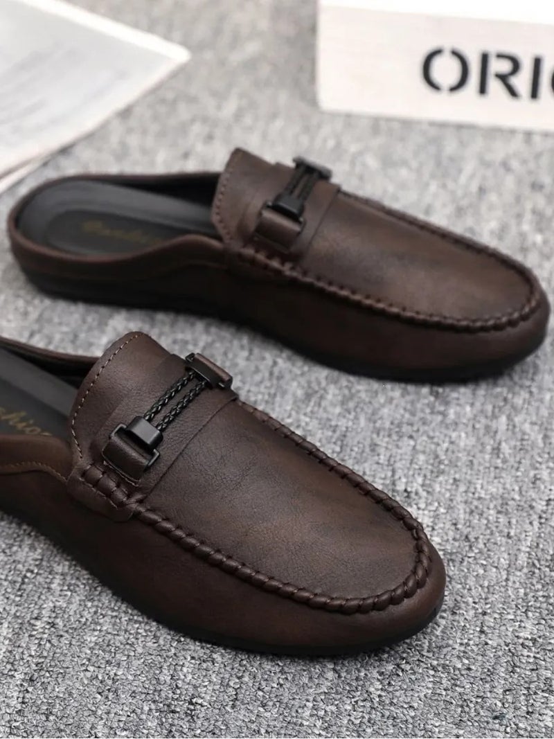 Men's PU Leather Slip-On Mule Loafers Soft Sole Casual Shoes for Daily Wear, Work, Travel and Gatherings - Image 3