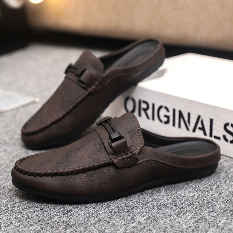 Men's PU Leather Slip-On Mule Loafers Soft Sole Casual Shoes for Daily Wear, Work, Travel and Gatherings - Image 2