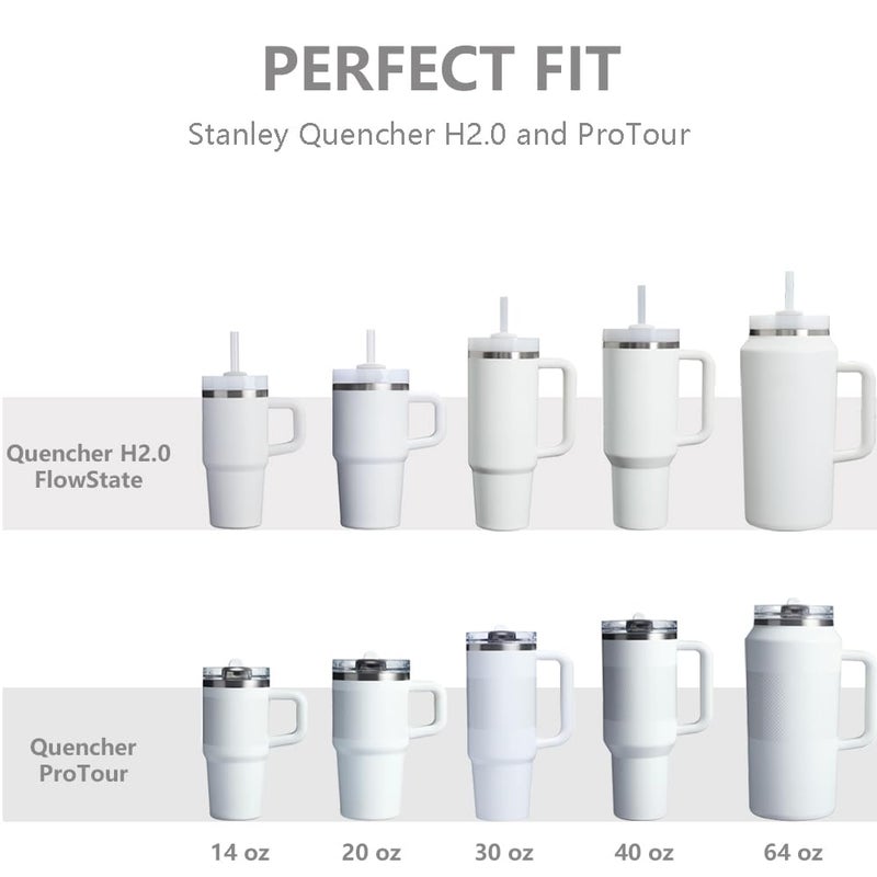 Dreamfocus 40 oz Leak Proof Flip Straw Lid Replacement for Stanley 40 oz Quencher H2.0 and ProTour Tumbler - Image 2