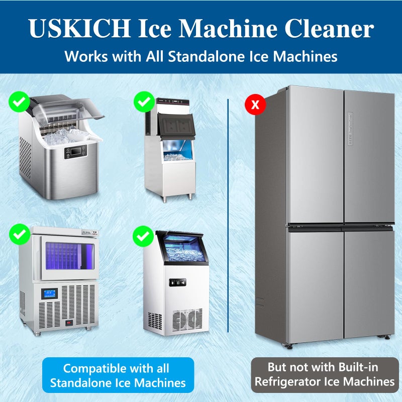 USKICH Ice Machine Cleaner Descaler Tablets-36Pack Ice Maker Cleaner Compatible with Frigidaire, Opal, GE Profile, Kitchenaid, Nickel Safe Scale Remover for Countertop, Nugget Ice Makers - Image 4