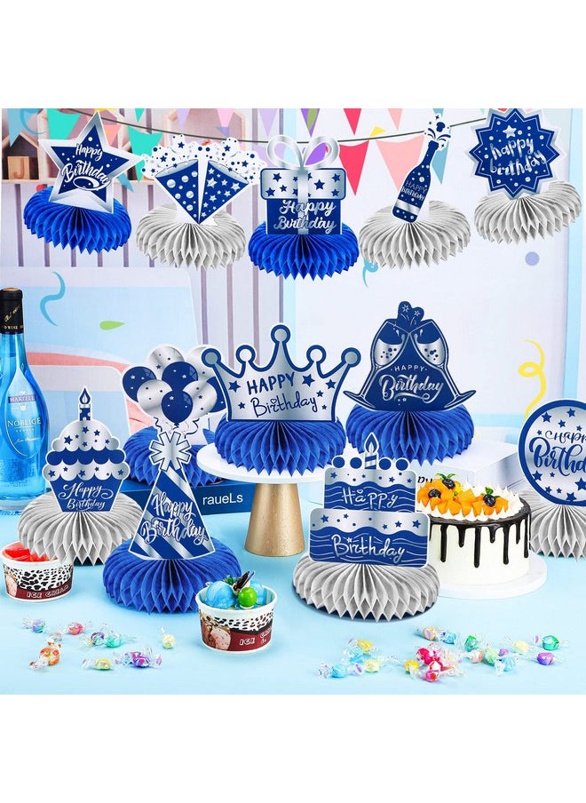 12 Pcs Happy Birthday Decorations For Men Blue Silver Honeycomb Centerpieces Party Supplies Paper Centerpiece Table Decorations Royal Table Centerpieces For Boys, Kids Party - pzsku/ZD8AD37EC3B870FF44524Z/45/_/1732777799/1f27e18f-93b0-400a-8297-08178071c204