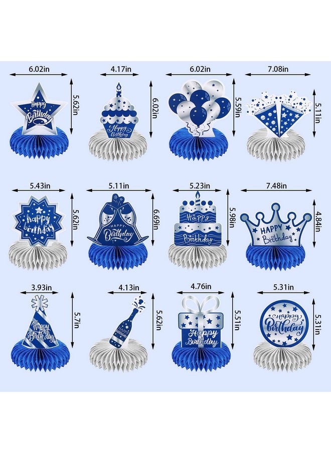 12 Pcs Happy Birthday Decorations For Men Blue Silver Honeycomb Centerpieces Party Supplies Paper Centerpiece Table Decorations Royal Table Centerpieces For Boys, Kids Party - pzsku/ZD8AD37EC3B870FF44524Z/45/_/1732777800/a0f5d1ee-9abe-4531-a2ca-b2b6b5c944b2