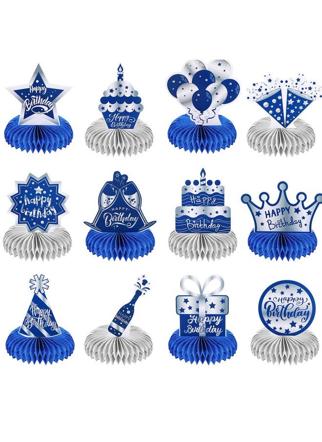 12 Pcs Happy Birthday Decorations For Men Blue Silver Honeycomb Centerpieces Party Supplies Paper Centerpiece Table Decorations Royal Table Centerpieces For Boys, Kids Party - pzsku/ZD8AD37EC3B870FF44524Z/45/_/1732777857/6fcd0007-2b19-47b4-ab31-90de37dfe770