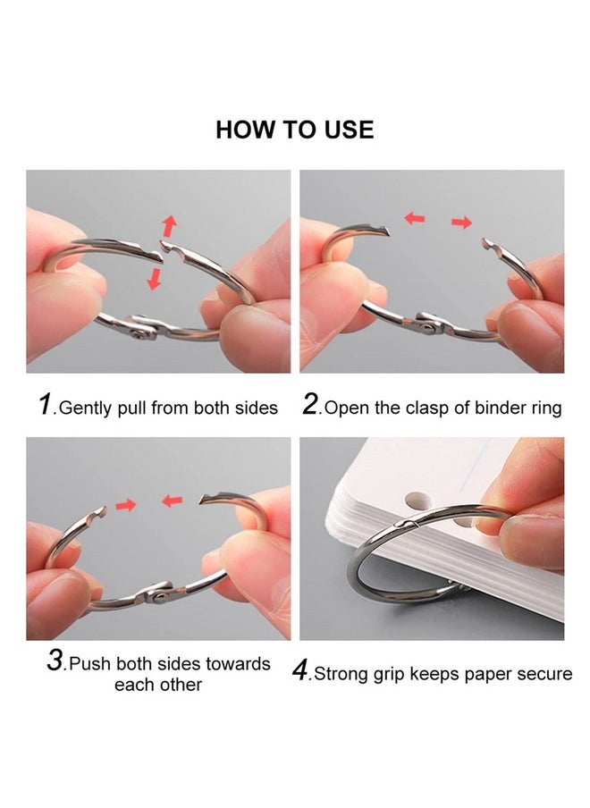 EastyGold Binder Rings Loose Leaf Book Rings Key Rings Paper Rings Metal Plated Hinged Rings Binding Rings Keychain Circlip Rings For Cards Keys Albums Notes 50 Pack 1 Inch  - Image 5