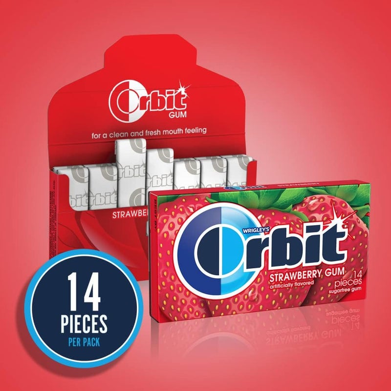 Orbit Strawberry Sugarfree Gum - 12 Pack - Image 4