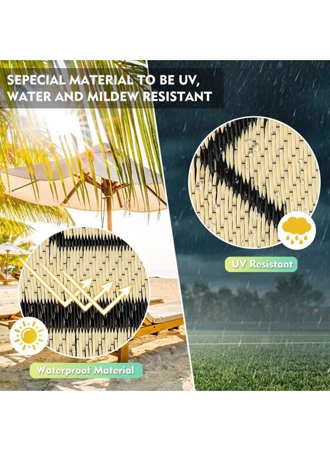 fifame Outdoor Camping Rugs, Rug Patios Clearance Plastic Straw Rug Weatherproof Reversible Mats, Large Floor Mat for Outdoors, RV, Patio, Backyard, Deck, Picnic, Beach, Trailer, Camping - Image 5