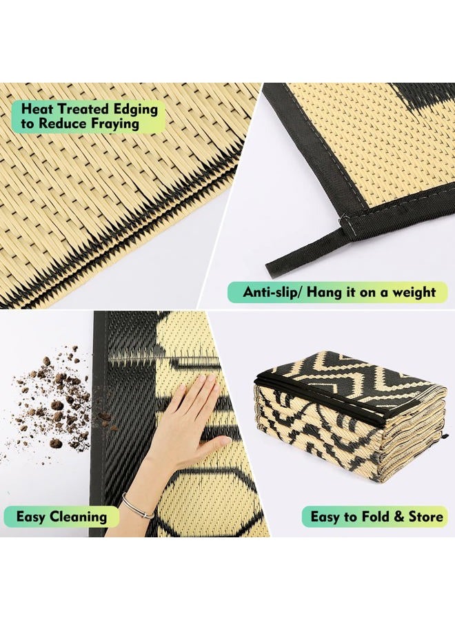 fifame Outdoor Camping Rugs, Rug Patios Clearance Plastic Straw Rug Weatherproof Reversible Mats, Large Floor Mat for Outdoors, RV, Patio, Backyard, Deck, Picnic, Beach, Trailer, Camping - Image 4