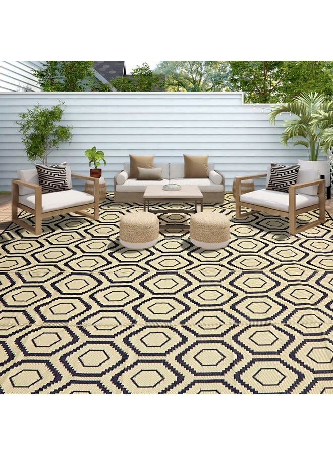 fifame Outdoor Camping Rugs, Rug Patios Clearance Plastic Straw Rug Weatherproof Reversible Mats, Large Floor Mat for Outdoors, RV, Patio, Backyard, Deck, Picnic, Beach, Trailer, Camping - Image 1