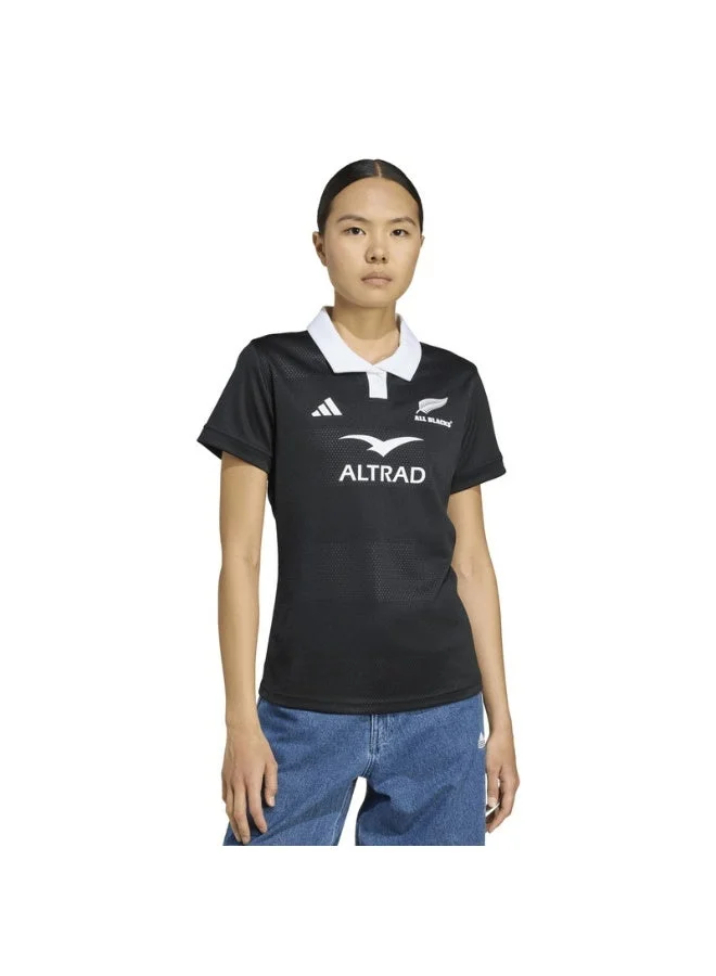 اديداس قميص نسائي أسود بأكمام قصيرة