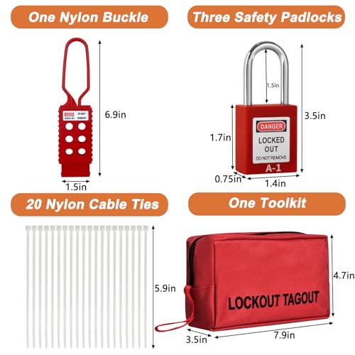 yqlbgprj Lockout Tagout Kit,Lock Out Tag Out Kits Electrical,Lock Out Tag Out,Group Lockout Hasps,Loto Tags,Lockout tagout Locks,Lockout Tags,Lock Out Tag Out Padlocks,Electrical Switch Safety Lockout Kit - Image 4