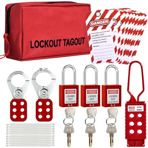 yqlbgprj Lockout Tagout Kit,Lock Out Tag Out Kits Electrical,Lock Out Tag Out,Group Lockout Hasps,Loto Tags,Lockout tagout Locks,Lockout Tags,Lock Out Tag Out Padlocks,Electrical Switch Safety Lockout Kit - Image 1