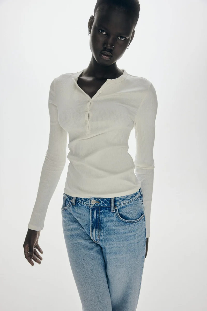 H&M Ribbed henley top