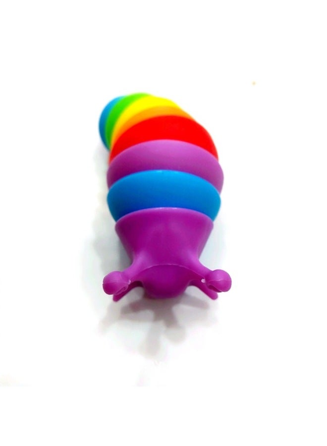 Small Snot Caterpillar Accessories Keychain Pendant Yao Toy Niuniu Le Decompression Children's Bugs-Color:Rainbow Purple Head-Height:2.5cm - Image 2