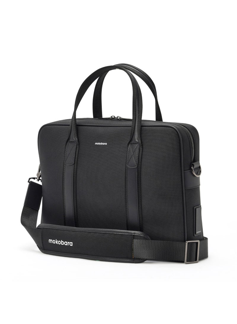 Mokobara The Decaf Briefcase - Nylon Material | Crypto, Black - Image 1
