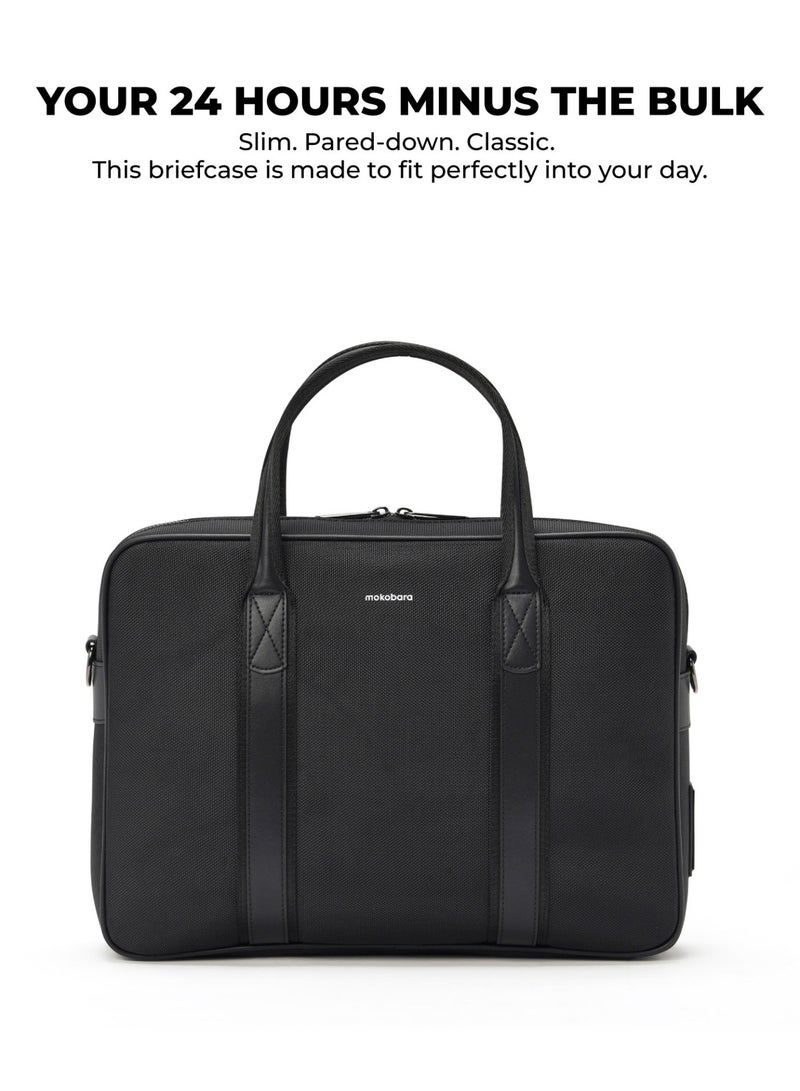Mokobara The Decaf Briefcase - Nylon Material | Crypto, Black - Image 4