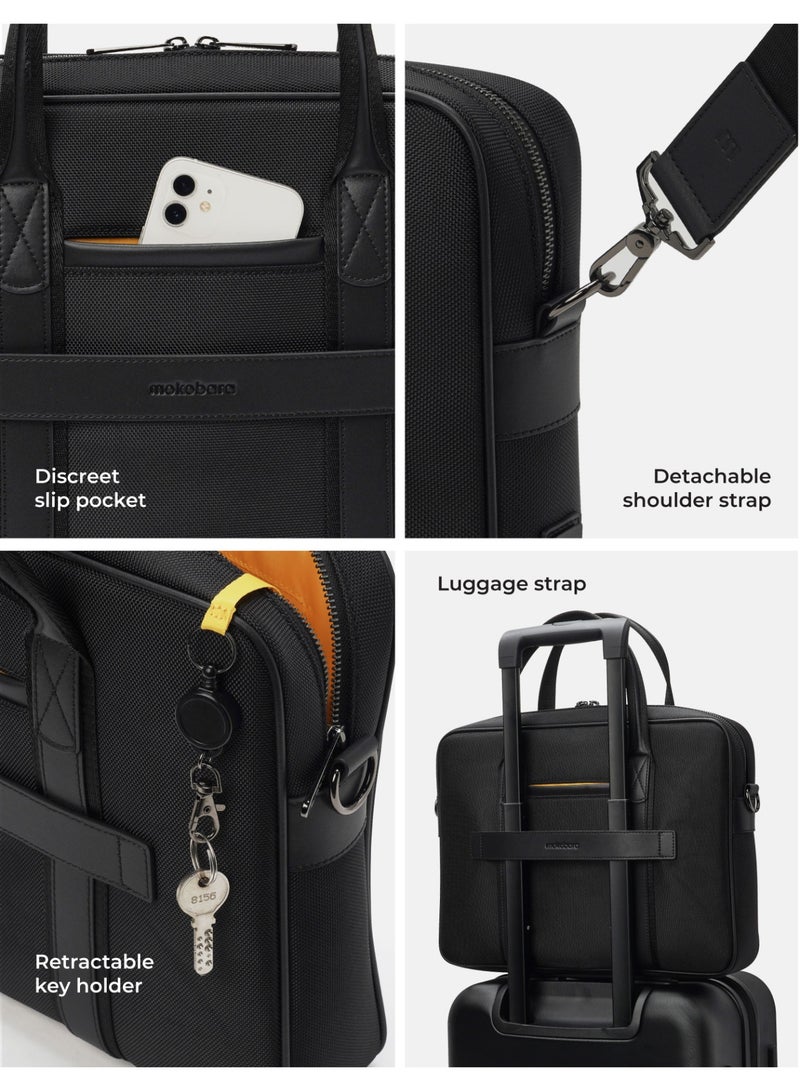 Mokobara The Decaf Briefcase - Nylon Material | Crypto, Black - Image 5