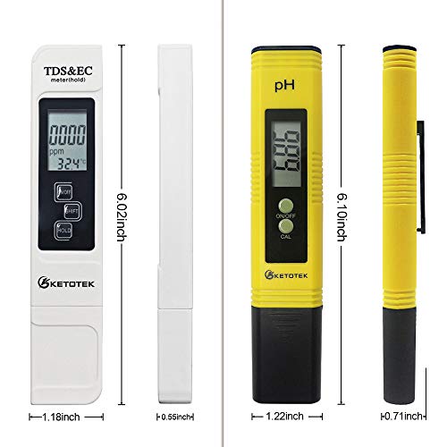 KETOTEK Digital pH TDS & EC Temp Meter for Water, pH Pen and PPM Tester TDS-EC-Temperature Meter, PH Tester with 0-14.00pH and 0.01 Accuracy, TDS EC PH Meters for Aquarium, Hydroponic, RO System - Image 4