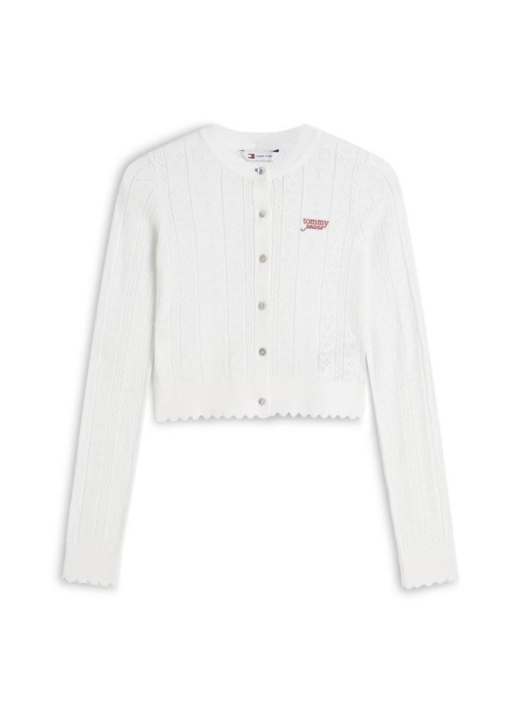 TOMMY JEANS Slim Pointelle Flag Cardigan - Image 5