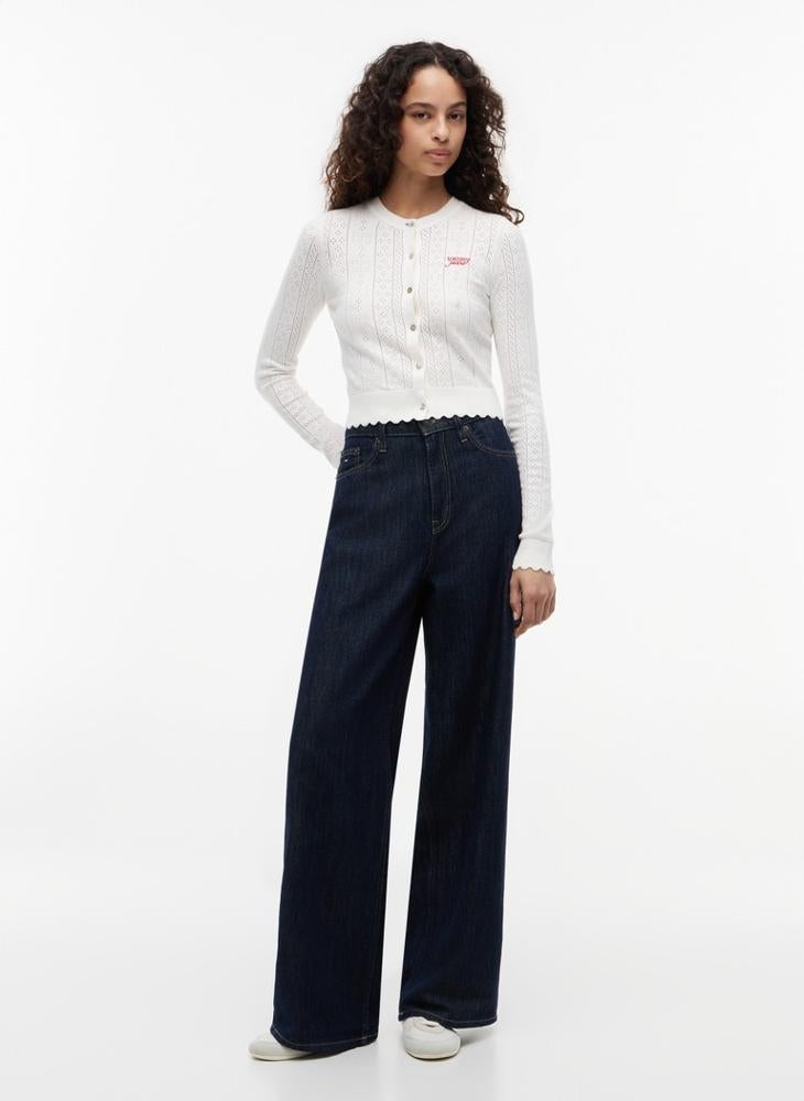 TOMMY JEANS Slim Pointelle Flag Cardigan - Image 4