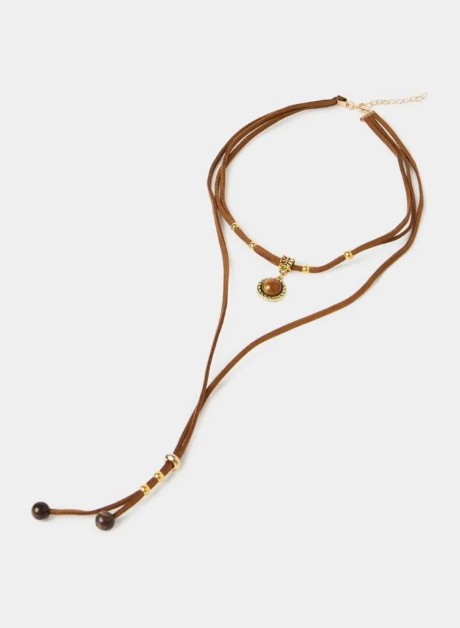 ستايلي Brown Cord Choker